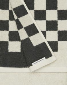 Marc O'Polo Checker Antraciet Gastendoek 30 x 50 cm